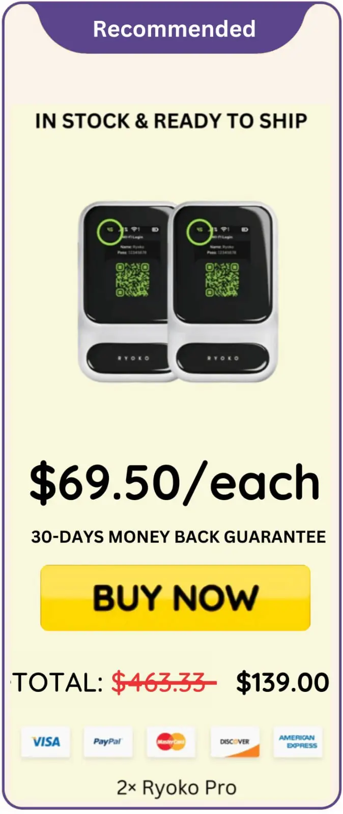Ryoko Pro offer price